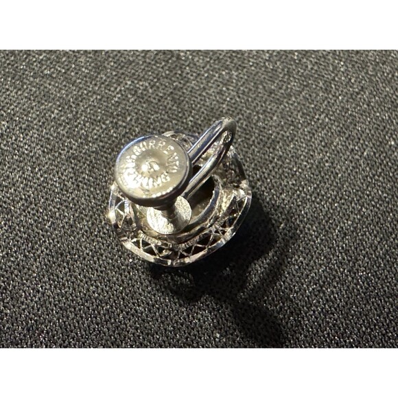 Vintage Sorrento Sterling Mother of Pearl Cameo Earrings Screw Back - Picture 5 of 5